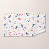Samen lopen: avontuur voetafdruk patroon bad handdoek (Handdoek)