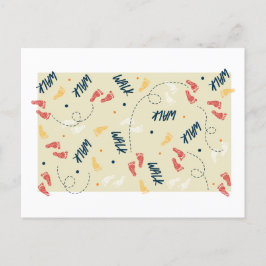 Samen lopen: avontuur voetafdruk patroon briefkaart