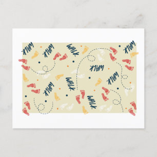 Samen lopen: avontuur voetafdruk patroon briefkaart