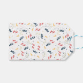 Samen lopen: avontuur voetafdruk patroon cadeaulabel (Voorkant (Horizontaal))