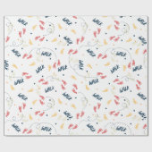 Samen lopen: avontuur voetafdruk patroon cadeaupapier (Vlak)