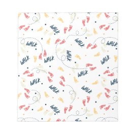 Samen lopen: avontuur voetafdruk patroon notitieblok