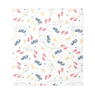 Samen lopen: avontuur voetafdruk patroon notitieblok