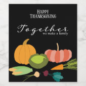 Samen maken we een familie, een vegetatieve illust wijn etiket (Enkel label)