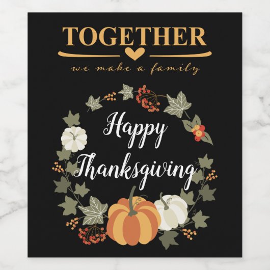 Samen maken we een familie, Wreate w/Pumpkin | bla Wijn Etiket (Enkel label)