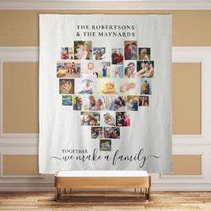 Samen maken we een familiefoto-collage wandkleed