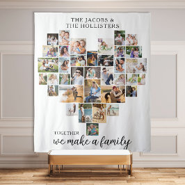 Samen maken we een familiefoto-collage wandkleed