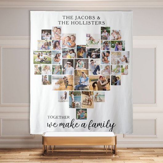Samen maken we een familiefoto-collage wandkleed