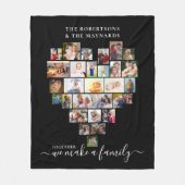 Samen maken we een familiehart 29 Foto Collage Fleece Deken (Voorkant)