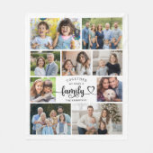 Samen maken we een familiehart van 9 foto's fleece deken (Voorkant)