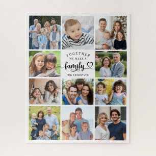 Samen maken we een gezin 11 foto's Hart Legpuzzel