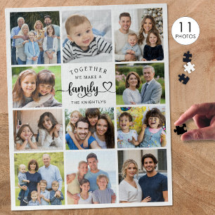 Samen maken we een gezin 11 foto's Hart Legpuzzel