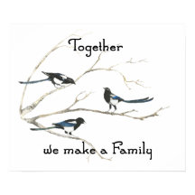 Samen maken we Familie Magpie Bird Quote
