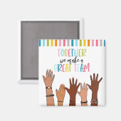 samen maken wij een groot teampersoneel bedankt magneet (Voorkant / Achterkant)