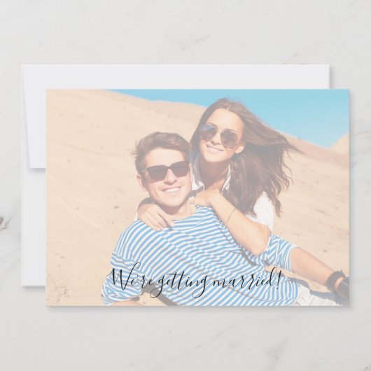 Samen met Elegant Foto bruiloft bespaart u de datu Save The Date (Achterkant)