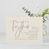 Samen met hun ouders, bruiloft receptie kaart (Staand voorkant)