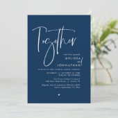 Samen met hun ouders, bruiloft receptie kaart (Staand voorkant)