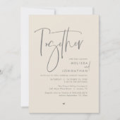 Samen met hun ouders, bruiloft receptie kaart (Voorkant)