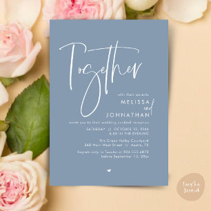 Samen met hun ouders, bruiloft receptie kaart