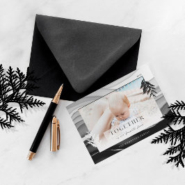 Samen met Kerst Misimaal Japandi Familie Foto Feestdagenkaart