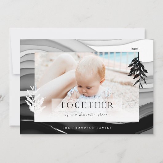 Samen met Kerstmis Minimale Japandi-serie Foto Feestdagenkaart (Voorkant)