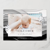 Samen met Kerstmis Minimale Japandi-serie Foto Folie Feestdagenkaart (Voorkant)