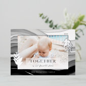 Samen met Kerstmis Minimale Japandi-serie Foto Folie Feestdagenkaart (Staand Voorkant)