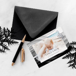 Samen met Kerstmis Minimale Japandi-serie Foto Folie Feestdagenkaart