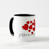 Samen met Love & Hearts Romantische Gepersonalisee Mok (Voorkant links)