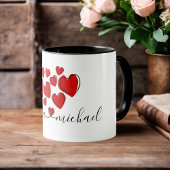 Samen met Love & Hearts Romantische Gepersonalisee Mok