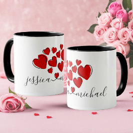 Samen met Love & Hearts Romantische Gepersonalisee Mok