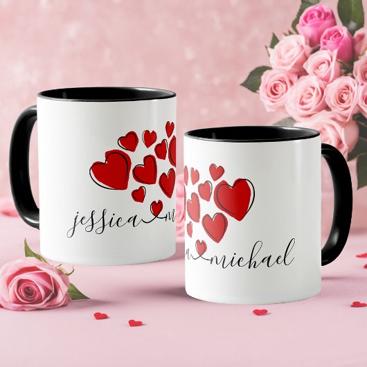 Samen met Love & Hearts Romantische Gepersonalisee Mok