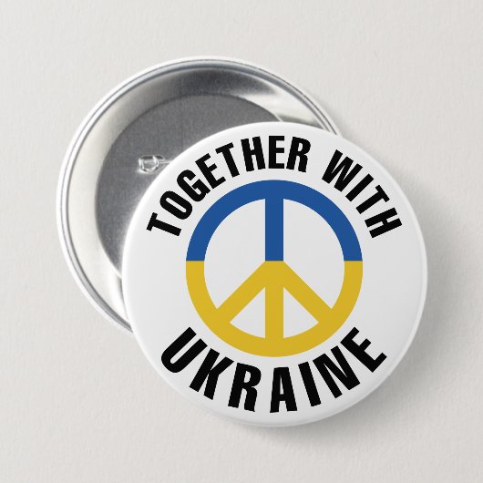 samen met Oekraïne Ronde Button 7,6 Cm (Voorkant /achterkant)