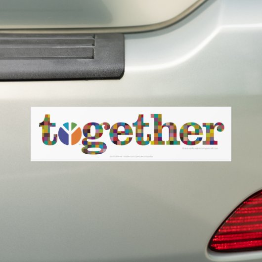 samen (met Peace Company logo) Bumpersticker (Op auto)