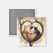 Samen miauw en vier-ooit liefde die duurt magneet (Voorkant / Achterkant)