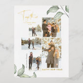 Samen Nieuwe jaren Foto Gold Folie Feestdagen Briefkaart (Voorkant)