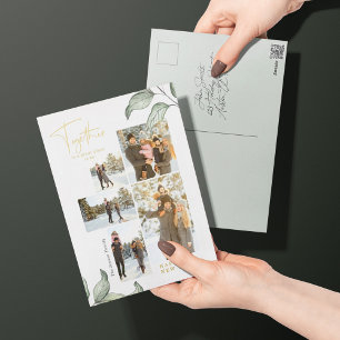 Samen Nieuwe jaren Foto Gold Folie Feestdagen Briefkaart