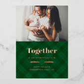 Samen onze favoriete huisfamilie Foto Roos Gold Folie Feestdagenkaart (Voorkant)