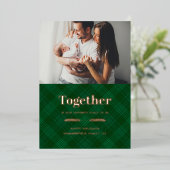 Samen onze favoriete huisfamilie Foto Roos Gold Folie Feestdagenkaart (Staand Voorkant)