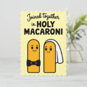 Samen op pad naar Holy Macaroni Funny Pasta Feestdagenkaart (Staand voorkant)