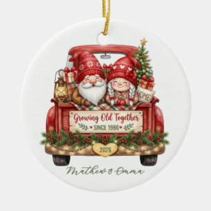 Samen Ouder Worden Kabouter Aangepast Jaar & Naam Keramisch Ornament