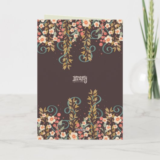 Samen Quote Bruiloft Bloemen Elegant Kaart (Achterkant)