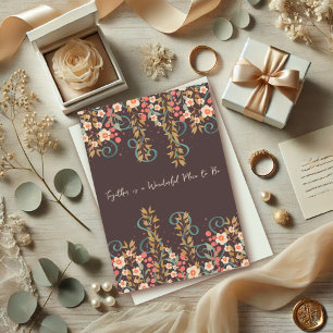 Samen Quote Bruiloft Bloemen Elegant Kaart