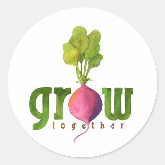 Samen Radish kweken Ronde Sticker (Voorkant)