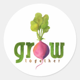 Samen Radish kweken Ronde Sticker