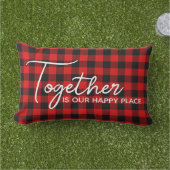 Samen Red Black Buffalo Lumberjack Patroon Buitenkussen (Gras)