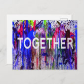 Samen samenwerken kleurrijke liefde briefkaart (Voorkant / Achterkant)