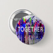 Samen samenwerken kleurrijke liefde ronde button 5,7 cm (Voorkant /achterkant)