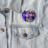 Samen samenwerken kleurrijke liefde ronde button 5,7 cm (In situ)