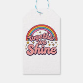 Samen Schijnen We – Regenboog Retro Pride Citaat Cadeaulabel (Achterkant)